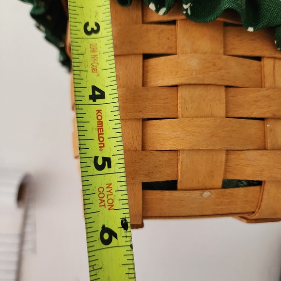 Longaberger 1997 Angled Basket With Green Floral Liner Card Keeper Basket - Picture 12 of 12